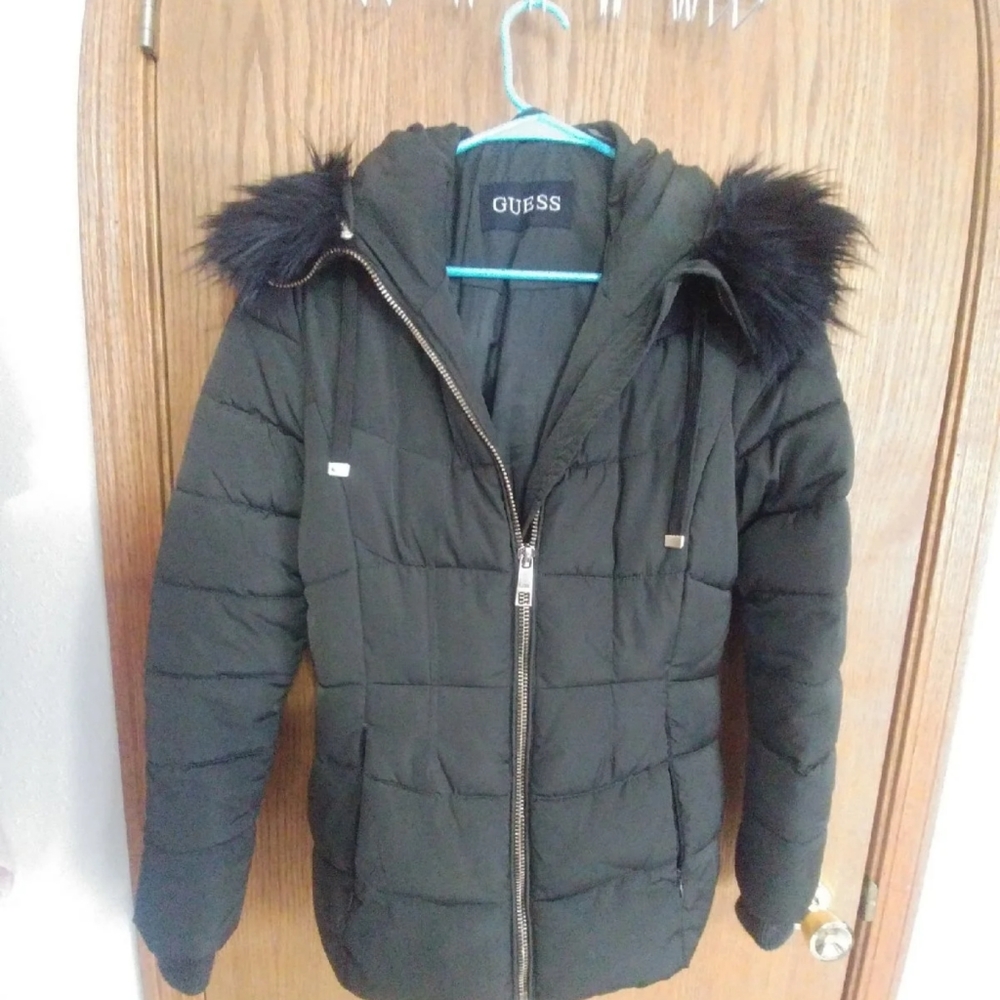 Guess Dark Green Puffer Jacket